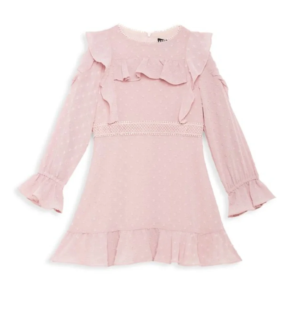BARDOT JUNIOR Girl's Abbie Ruffle Flare Dress 16 Junior Purple Lilac NWT